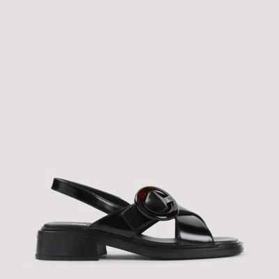 PRADA WOMEN BLACK OPEN TOE SANDALS, 5.5 LUXURY SANDALS & FLOATERS FOR WOMEN DARVEYS