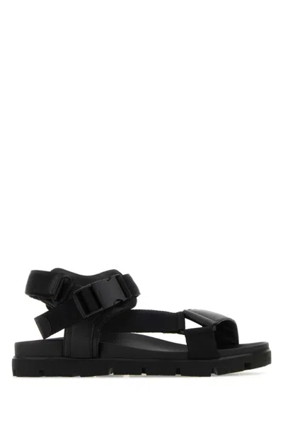 PRADA BLACK OPEN-TOE SANDALS