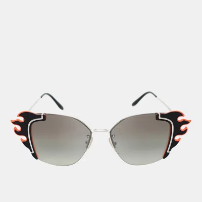 Pre-owned Prada Black Orange Flame Sunglasses