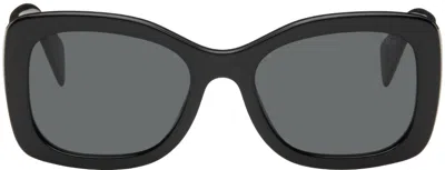Prada Black Oval Sunglasses In 1ab5s0 Black