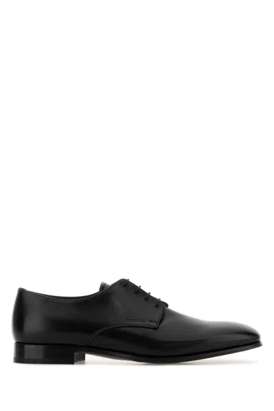 Prada Black Ovine Leather Lace-up Shoes