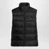 Prada Triangle Logo Down Vest In Black