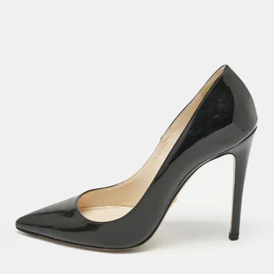 Pre-owned Prada Black Patent Leather Pointed Toe Pumps Size 36