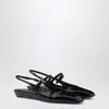 Prada Black Patent Leather Slingback Ballerina Women In Black