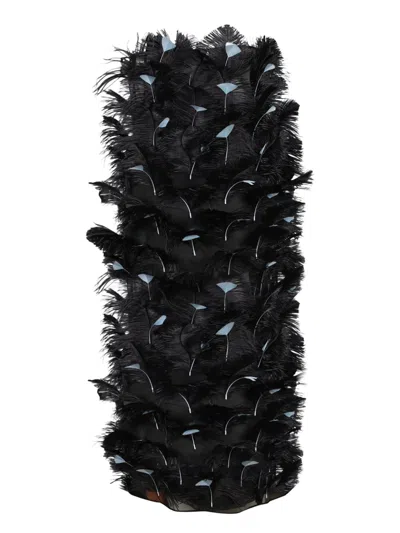 Prada Abito In Organza Decorata Donna In Black