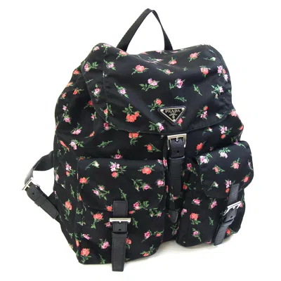 Pre-owned Prada Black Pink White Nylon Backpack () In Black, Pink, White