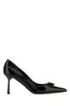 Prada Black Pointed Toe Heels In Black