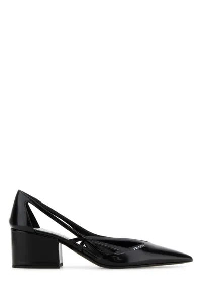 PRADA BLACK POINTED TOE PUMPS
