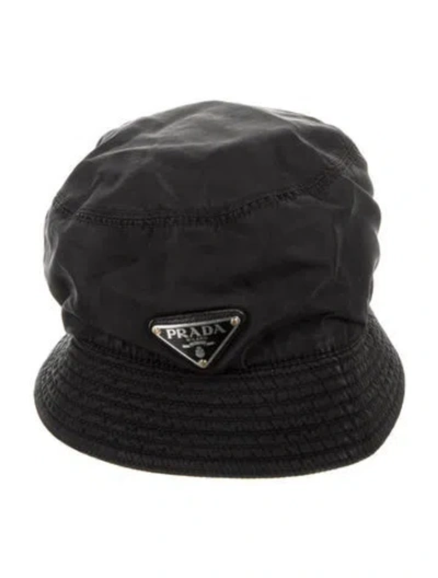 Pre-owned Prada Black Polyamide  Bucket Hat