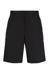 Prada Black Polyester And Cotton Shorts For Men In Black