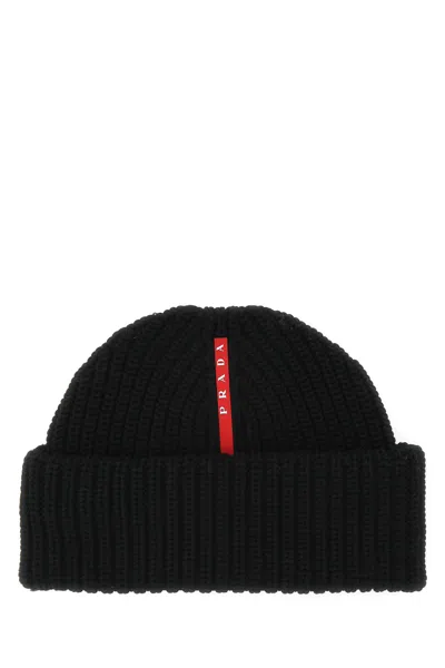 Prada Black Polyester Beanie Hat