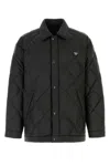 Prada Black Polyester Down Jacket In Black