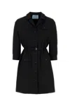 Prada Shirt Dress Poplin 3/4 Sleeves In Black