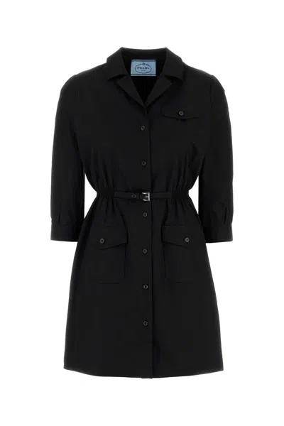 Prada Black Poplin Shirt Dress