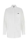 Prada Black Poplin Shirt In Multi