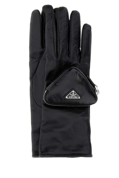 Prada Black Pouch Gloves