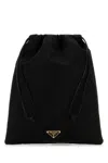 Prada Fabric Pouch With Drawstring And Logo Detail