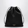 Prada Black Pouch In Re-nylon With Logo In Black