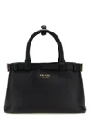 Prada Small Logo Leather Top Handle Bag In Black