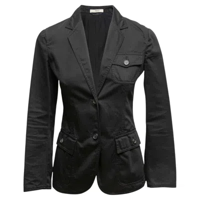 Pre-owned Prada Black  Cotton Fitted Blazer Size It 38