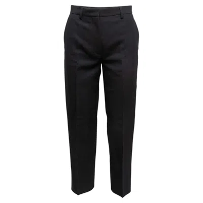 Pre-owned Prada Black  Straight-leg Pleated Trousers Size Us Xs