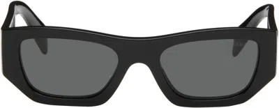 Prada Black ' Symbole' Sunglasses In 16k08z Black
