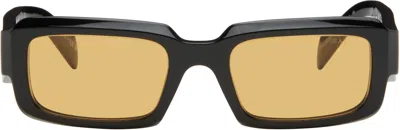 Prada Black ' Symbole' Sunglasses In Black/yellow