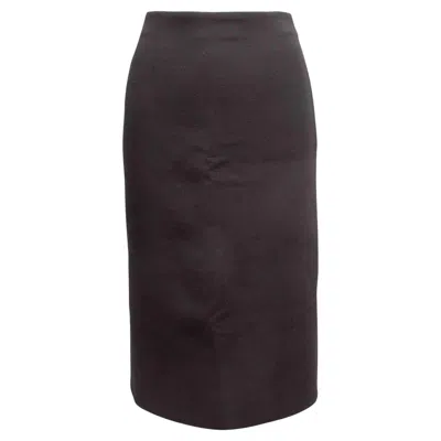 Pre-owned Prada Black  Virgin Wool Pencil Skirt Size It 38