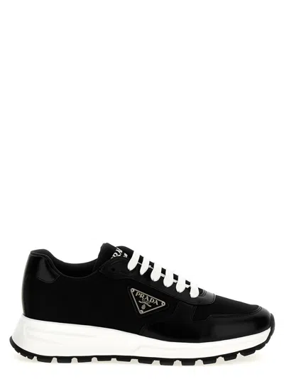 PRADA BLACK LACE UP LOGO SNEAKERS