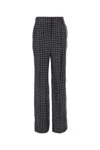 Prada Blue Silk Trousers With Paisley Print In Black
