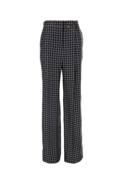PRADA BLACK PRINTED STRAIGHT FIT PANT