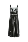 Prada Stretch Viscose Dress Abstract Print In Black