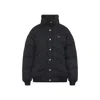 Prada Cotton Padded Jacket Stand-up Collar In Black