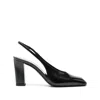 Prada Women Decolette Leather Heels In Black