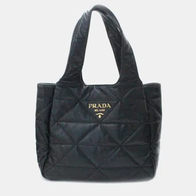 Pre-owned Prada Black Quilted Nappa Padded Tote Bag
