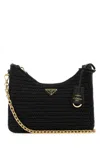 Prada Raffia Crossbody Bag 2005 Re-edition In Black