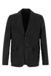 Prada Notched-lapels Single-breasted Blazer In Black