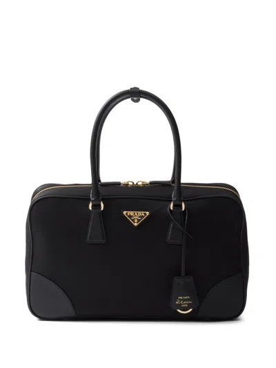 Prada Black Re-edition 1978 Large Satchel Bag
