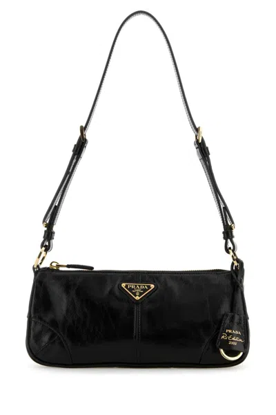 PRADA BLACK RE-EDITION 2002 MEDIUM SHOULDER BAG