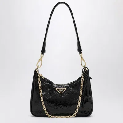 Prada Black Re-edition Mini Bag In Naplak Patent Leather