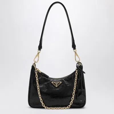 Prada Black Re-edition Mini Bag In Naplak Patent Leather Women