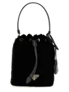 Prada Mini Re-edition Velvet Bucket Bag In Black