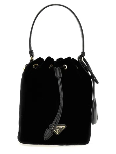 PRADA BLACK RE-EDITION VELVET MINI-BAG