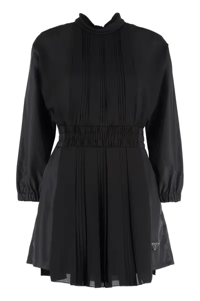 Prada Black Re-nylon And Crepe Jumpsuit