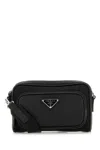 Prada Black Re-nylon And Leather Crossbody Bag