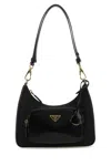 Prada Nylon And Leather Shoulder Bag In Black