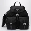 Prada Black Re-nylon And Saffiano Backpack With Pouch Women