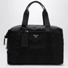 Prada Re-nylon And Saffiano Leather Duffle Bag In Black