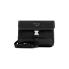 Prada Black Re-nylon And Saffiano Phone Holder In Black