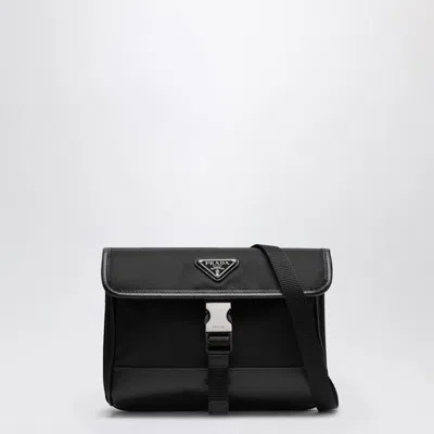 Prada Black Re-nylon And Saffiano Phone Holder Men